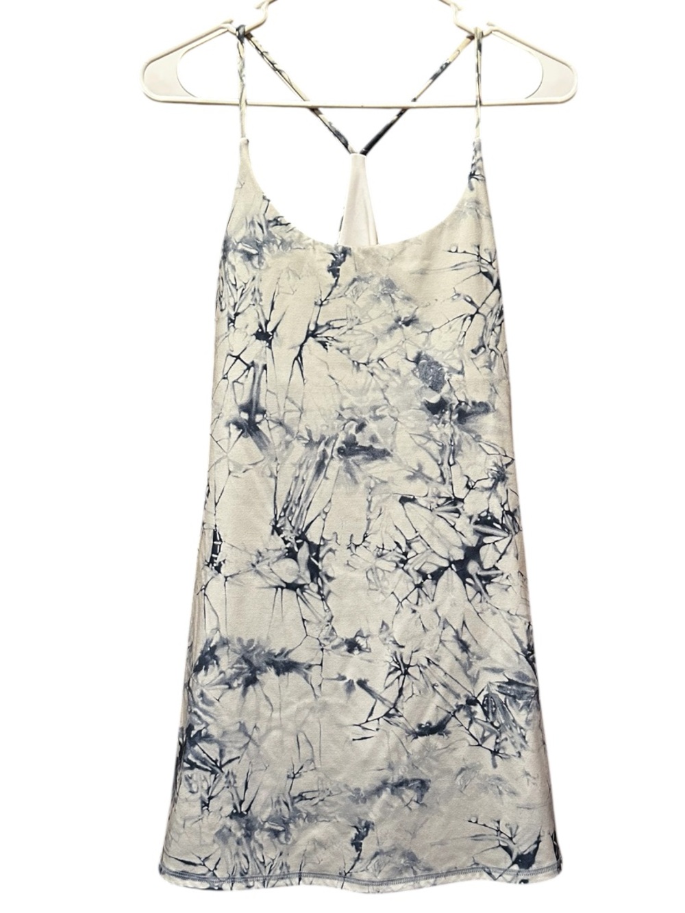HALARA Cream & Navy Tie-Dye Dress